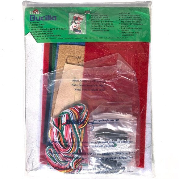 Bucilla Christmas Stocking Kit WINTER FUN 84436 Felt Applique Embroidery Holiday - Picture 3 of 4